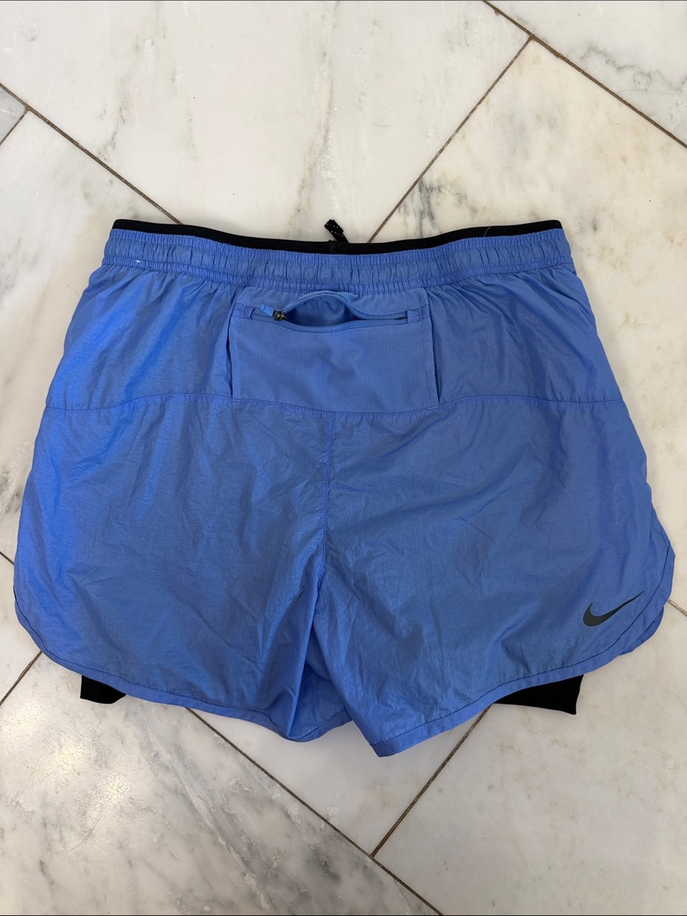 Nike Running Division medium light blue lined active athletic 3-pocket shorts - Picture 9 of 10